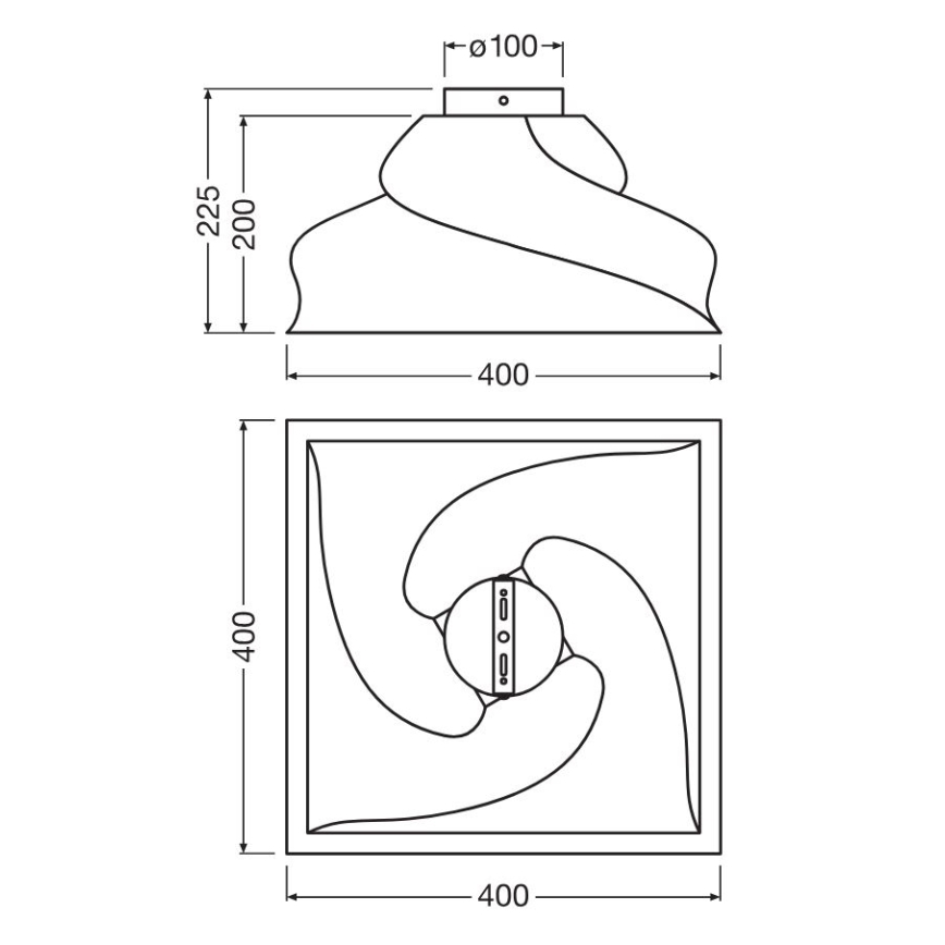 Ledvance - Plafonnier DECOR CARDBOARD 1xE27/15W/230V 40x40 cm