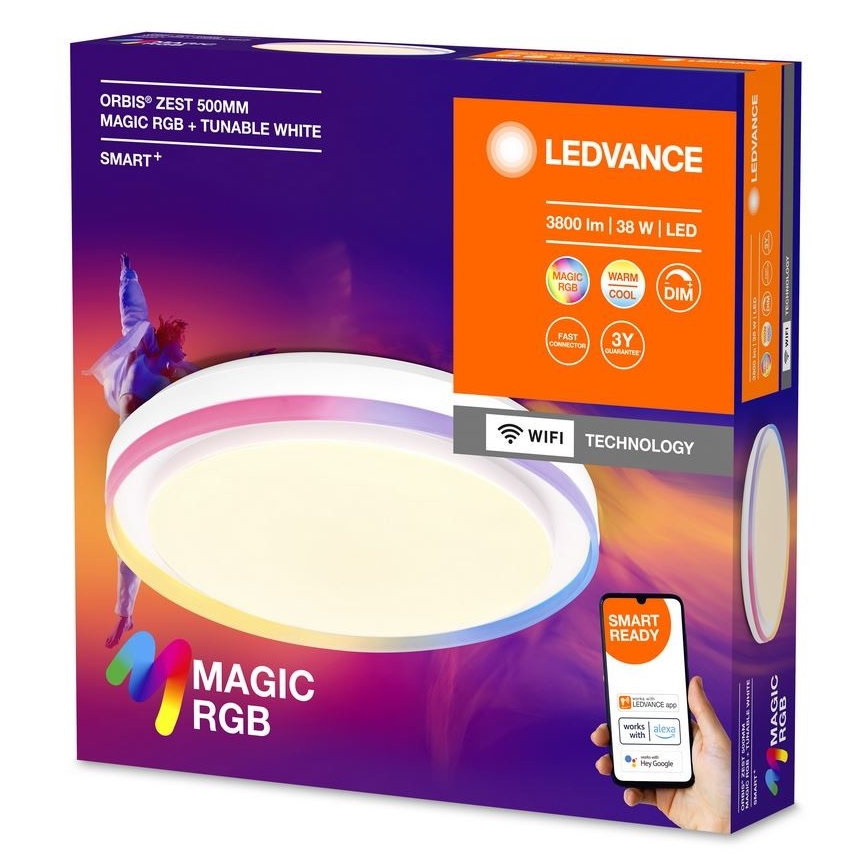 Ledvance - Plafonnier LED RGBW à intensité variable SMART+ MAGIC LED/38W/230V  2700-6500K Wi-Fi