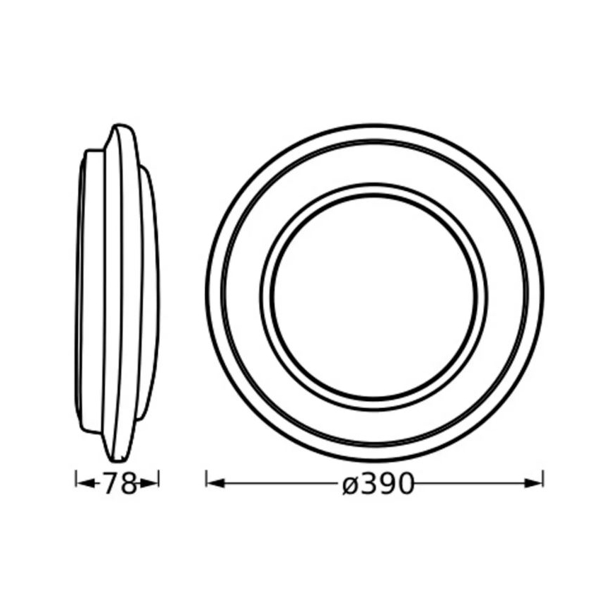 Ledvance - Plafonnier ORBIS BERLIN LED/24W/230V noir