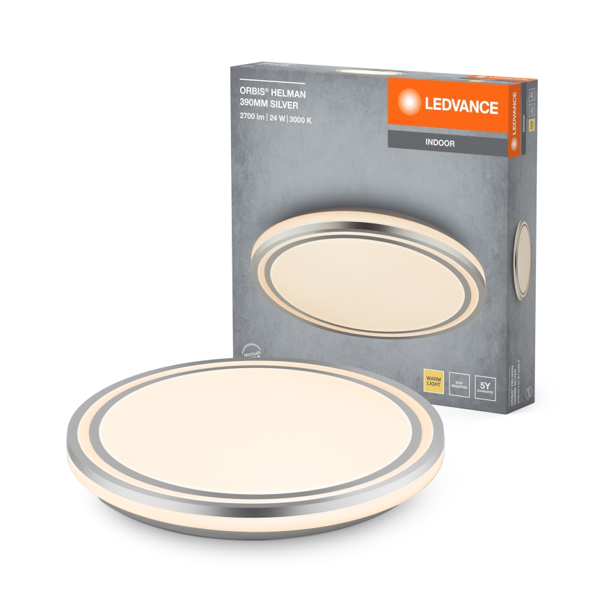 Ledvance - Plafonnier ORBIS HELMAN LED/24W/230V d. 39 cm argent