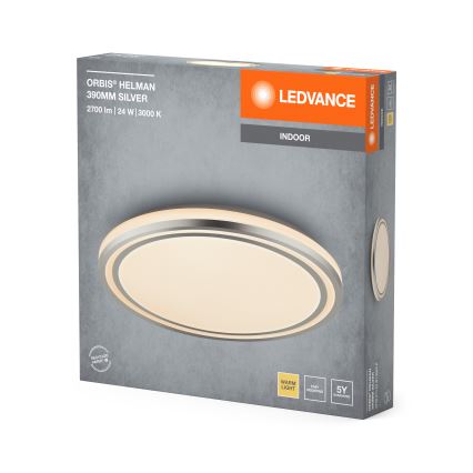 Ledvance - Plafonnier ORBIS HELMAN LED/24W/230V d. 39 cm argent