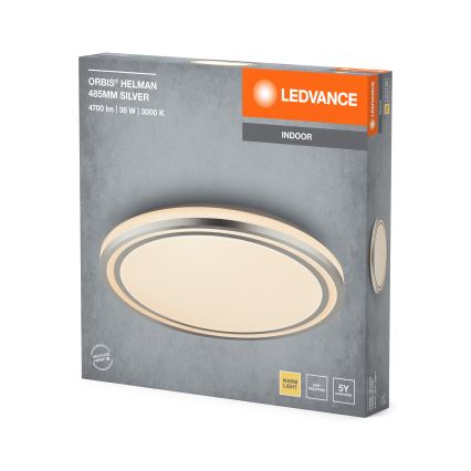 Ledvance - Plafonnier ORBIS HELMAN LED/36W/230V d. 48,5 cm argent