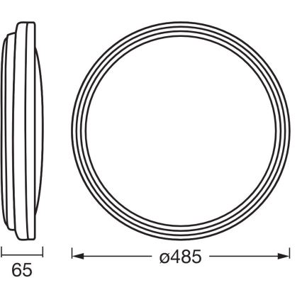 Ledvance - Plafonnier ORBIS HELMAN LED/36W/230V d. 48,5 cm argent