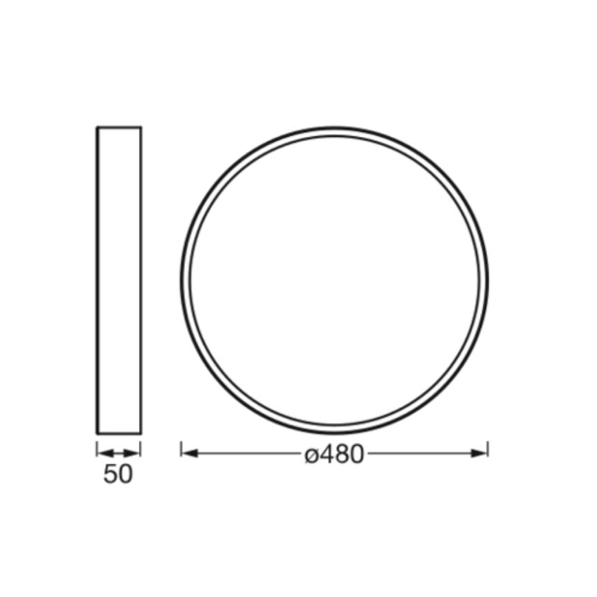 Ledvance - Plafonnier ORBIS SLIM LED/36W/230V noir