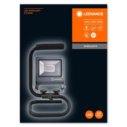 Ledvance - Projecteur LED avec poignée S-STAND LED/20W/230V IP65