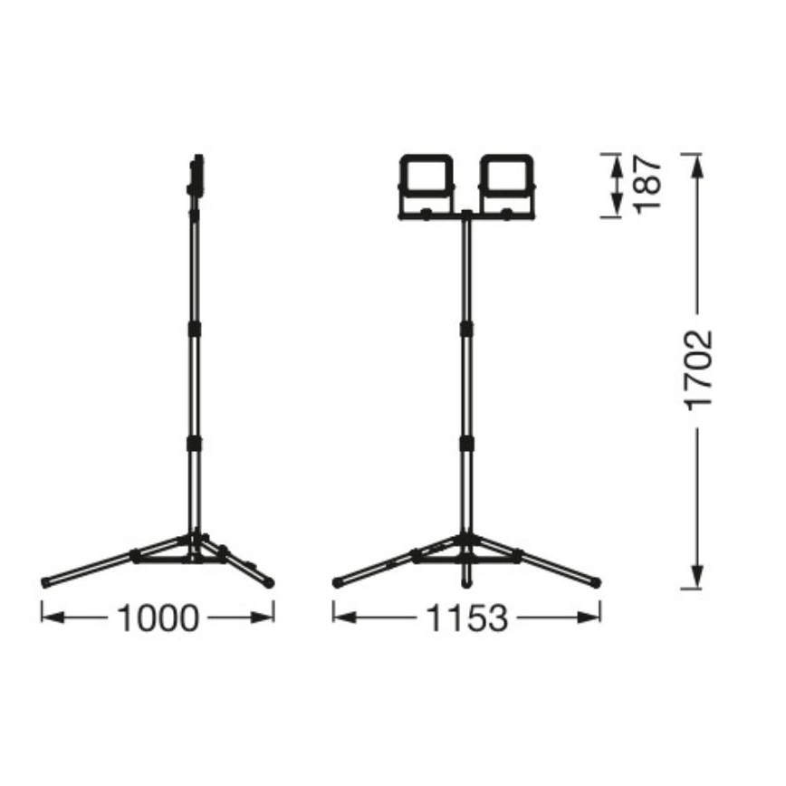 Ledvance - Projecteur LED extérieur avec un support WORKLIGHT TRIPOD 2xLED/20W/230V 6500K IP65