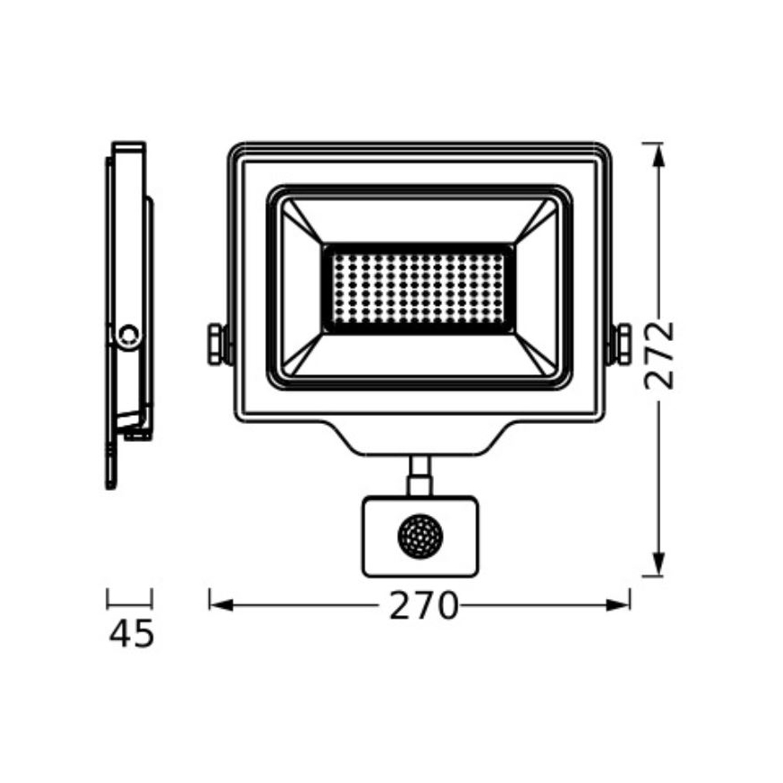 Ledvance - Projecteur mural d'extérieur LED avec détecteur FLOODLIGHT ESSENTIAL LED/100W/230V IP44