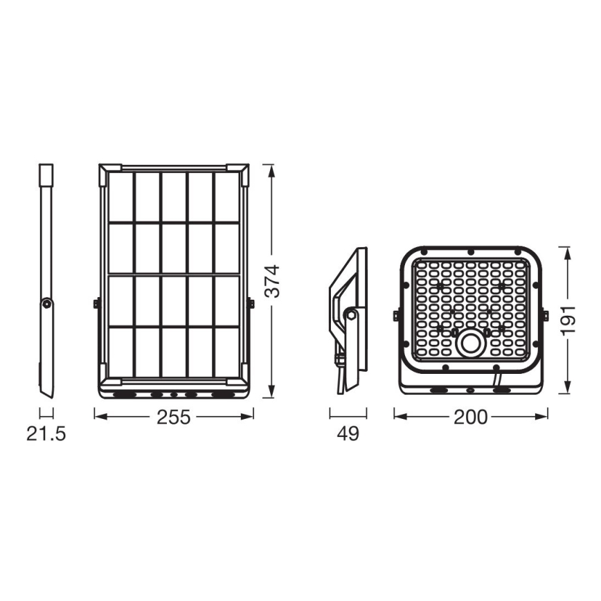 Ledvance - Projecteur solaire à intensité variable avec détecteur FLOOD SPLIT LED/30W/6,4V IP65 + télécommande