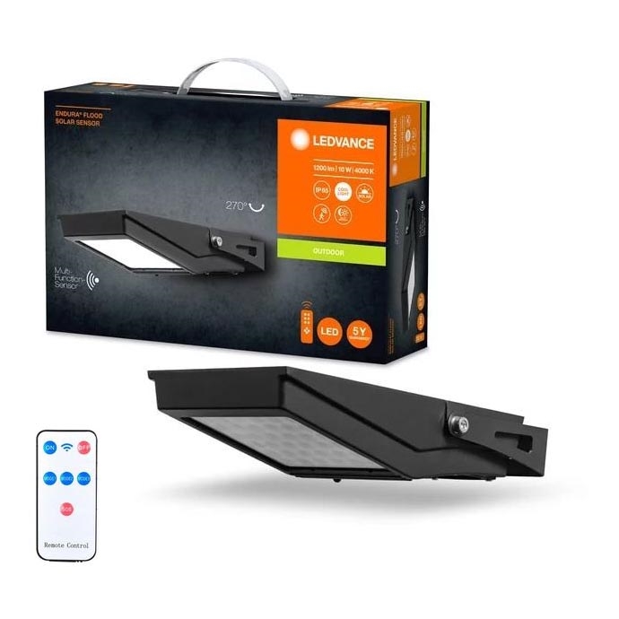Ledvance -  Projecteur solaire extérieur avec détecteur FLOOD LED/10W/3,6V 2000 mAh IP65 + Télécommande