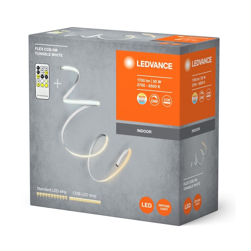 Ledvance - Ruban à intensité variable LED FLEX COB 5m LED/35W/230V 2700-6500K + télécommande
