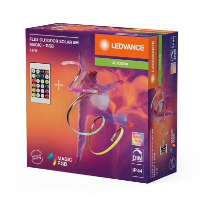 Ledvance - Ruban LED solaire RGB dimmable FLEX MAGIC 5m LED/1,6W/5V + télécommande
