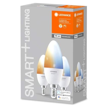 Ledvance - SET 3x LED Lampen dimbaar SMART + E14 / 5W / 230V 2700K-6500K Wi-Fi