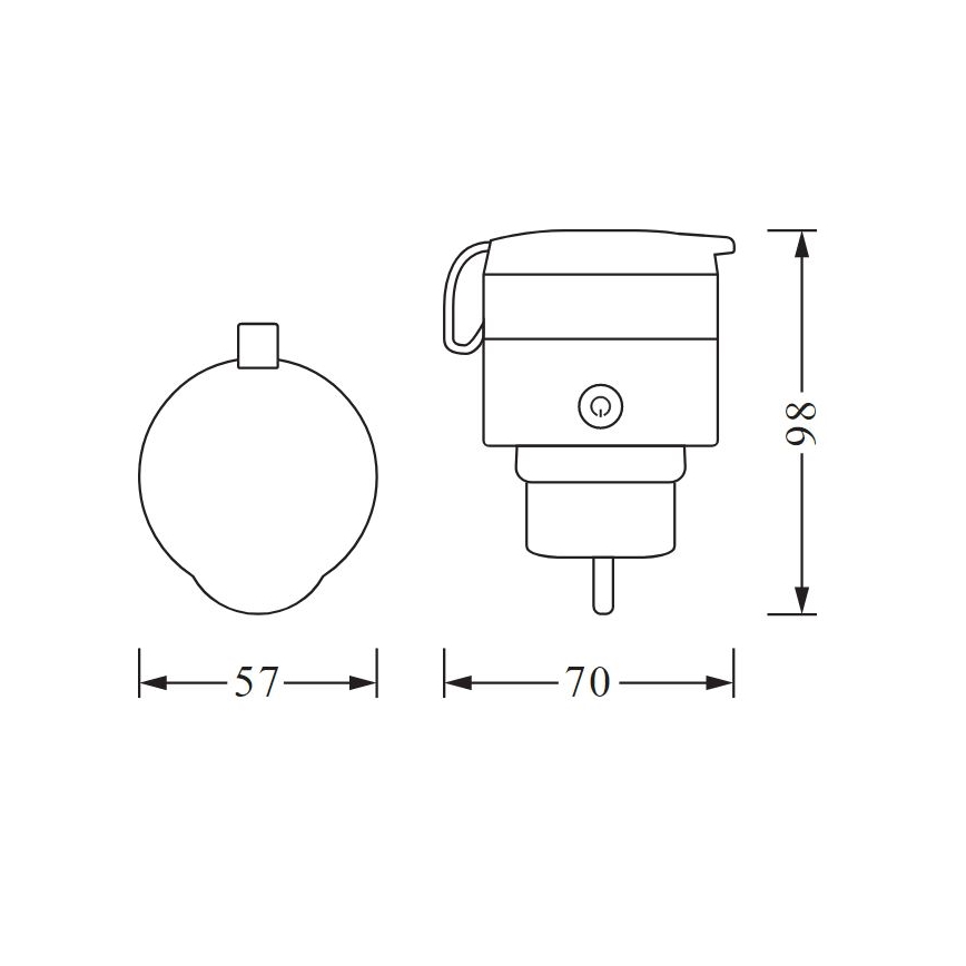 Ledvance - Slim Stopcontact voor Buiten SMART+ PLUG 3680W IP44
