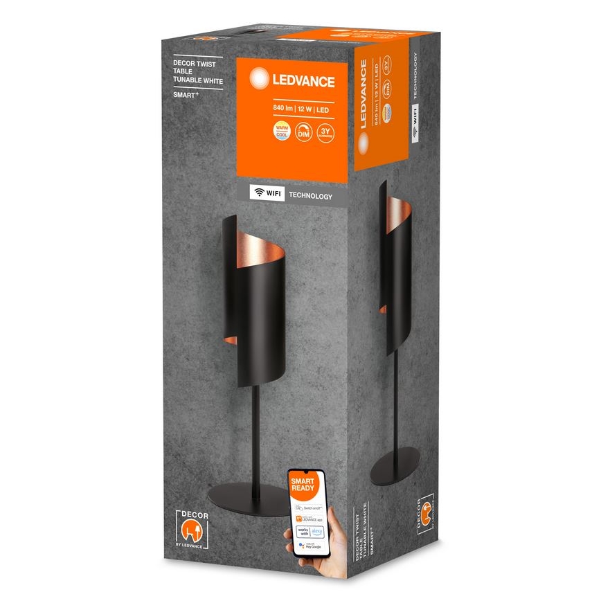 Ledvance - LED Dimbare Tafellamp SMART+ DECOR TWIST LED/12W/230V 3000-6500K Wi-Fi zwart