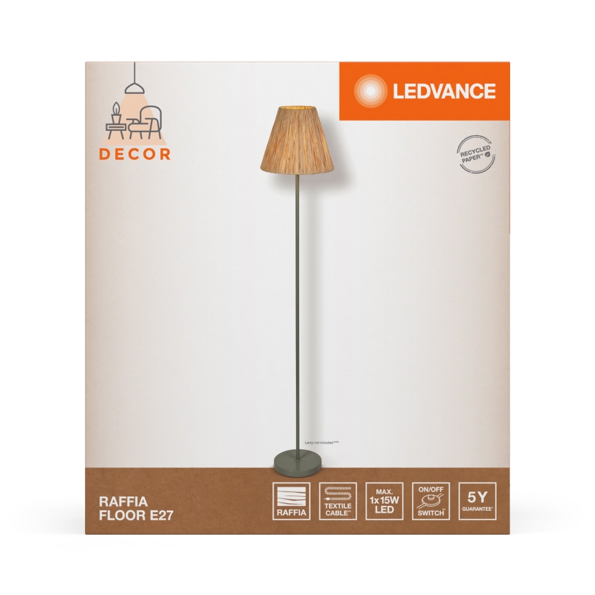 Ledvance - Staande Lamp DECOR RAFFIA 1xE27/15W/230V raffia bast