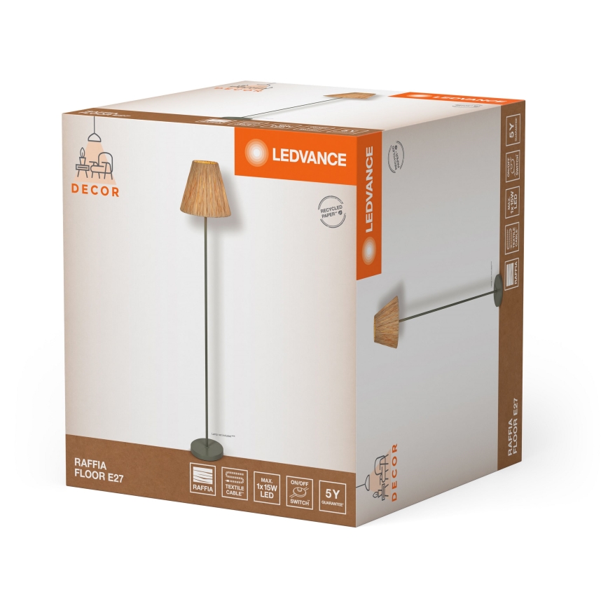 Ledvance - Staande Lamp DECOR RAFFIA 1xE27/15W/230V raffia bast