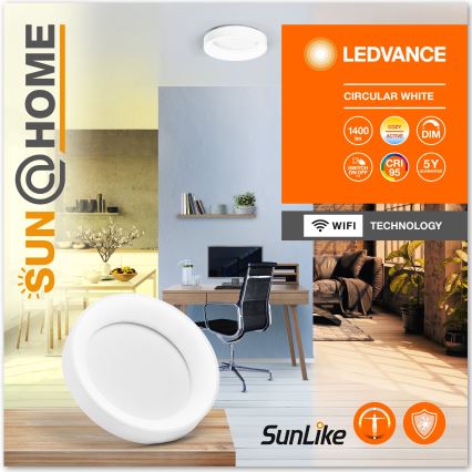 Ledvance LED dimbare plafondlamp SUN@HOME CIRCULAR LED/18,5W/230V Wi-Fi