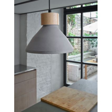 Ledvance - Suspension filaire DECOR CONCRETE 1xE27/15W/230V d. 22 cm béton gris
