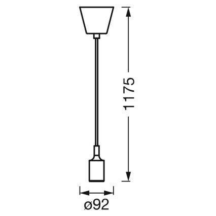 Ledvance - Suspension filaire PENDULUM BELL 1xE27/15W/230V noir