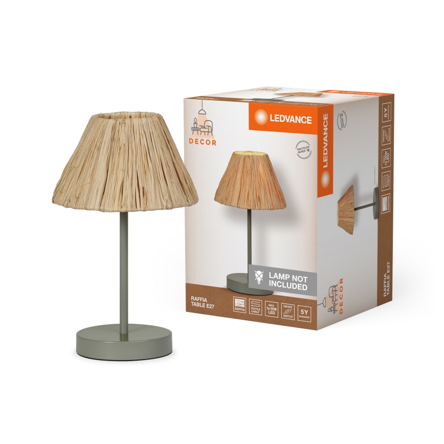 Ledvance - Tafellamp DECOR RAFFIA 1xE27/15W/230V raffia bast