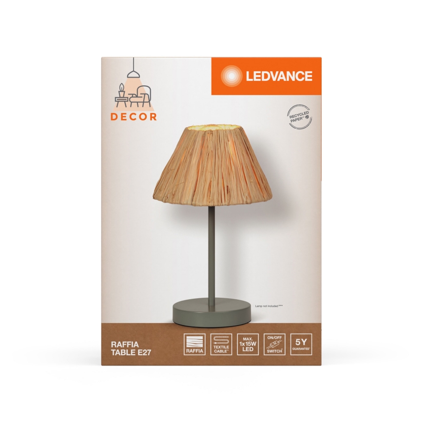 Ledvance - Tafellamp DECOR RAFFIA 1xE27/15W/230V raffia bast