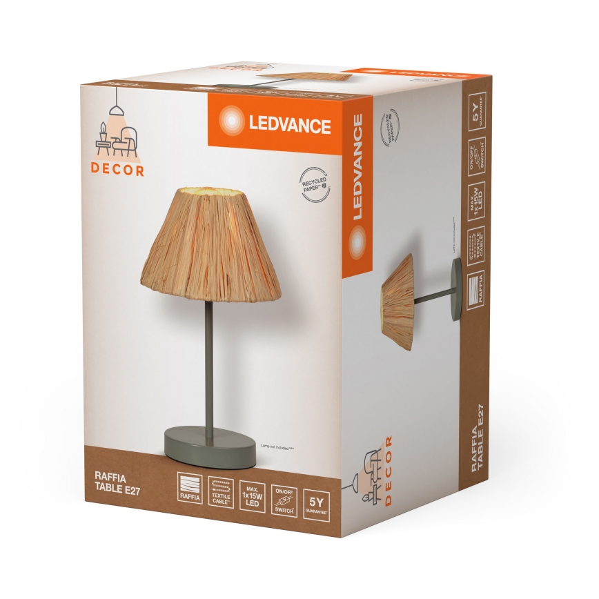 Ledvance - Tafellamp DECOR RAFFIA 1xE27/15W/230V raffia bast