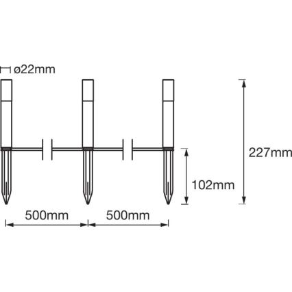 Ledvance - UitbreidingsSET 3x LED RGBW Buitenlamp SMART+ MINI 3xLED/1.9W/230V IP44 Wi-Fi