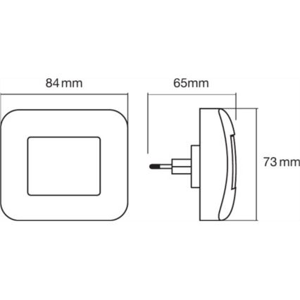 Ledvance - Veilleuse avec détecteur LUNETTA LED/0,2W/230V 3000K