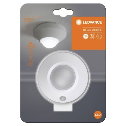 Ledvance - Veilleuse avec détecteur NIGHTLUX LED/1,7W/3xAA 4000K