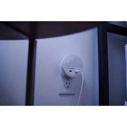Ledvance - Veilleuse LED à brancher sur prise avec capteur LUNETTA 2xUSB LED/13W/230V