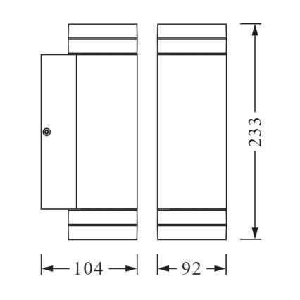 Ledvance - Wand Lamp voor Buiten BEAM 2xGU10/35W/230V IP44