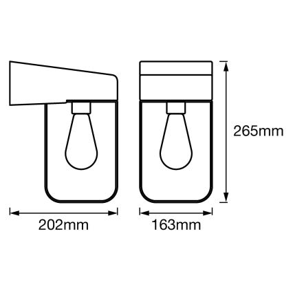 Ledvance - Wand Lamp voor Buiten BOLO 1xE27/60W/230V IP44