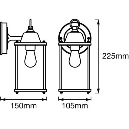 Ledvance - Wandlamp ENDURA 1xE27/60W/230V IP23