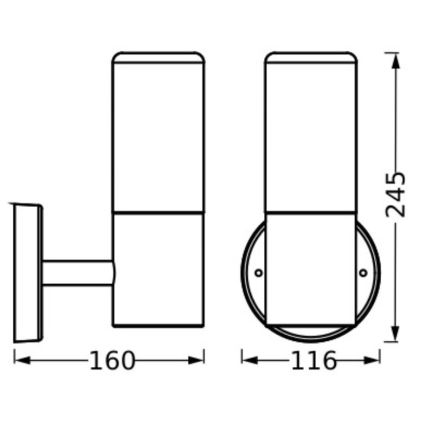 Ledvance - Wandlamp voor buiten FIGO CYLINDER 1xE27/20W/230V IP44