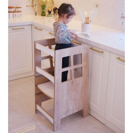 Leertoren KULE 90x50 cm bruin/wit