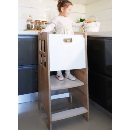 Leertoren KULE 90x50 cm bruin/wit