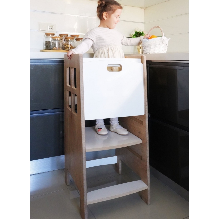 Leertoren KULE 90x50 cm bruin/wit