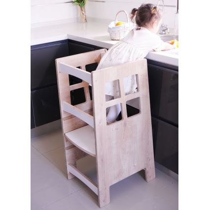 Leertoren KULE 90x50 cm bruin/wit