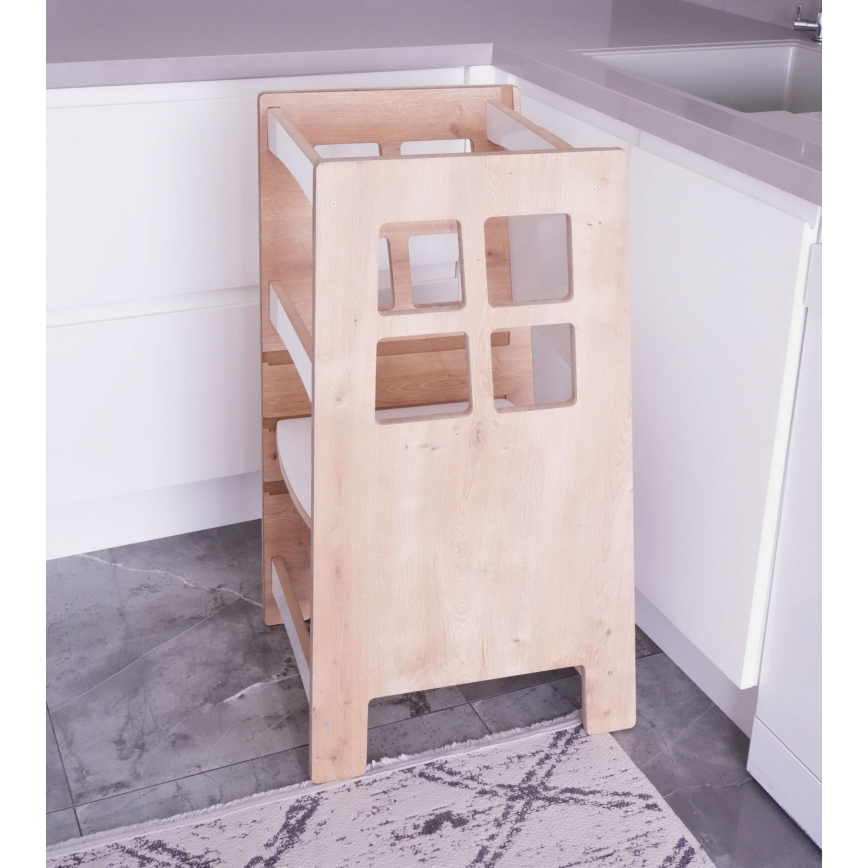 Leertoren KULE 90x50 cm bruin/wit