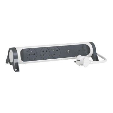 Legrand 049416 - Rallonge avec interrupteur 3Z Type E + USB-A + USB-C 1,5m