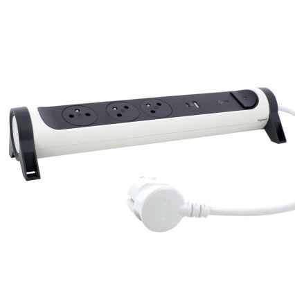 Legrand 049416 - Rallonge avec interrupteur 3Z Type E + USB-A + USB-C 1,5m