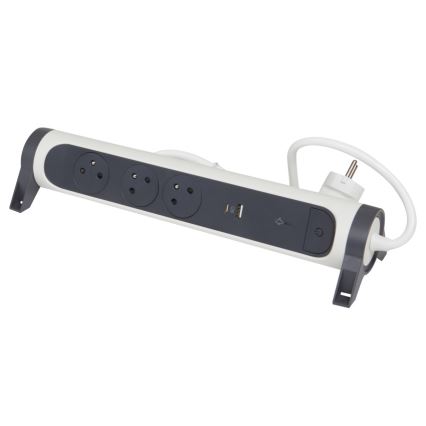 Legrand 049416 - Rallonge avec interrupteur 3Z Type E + USB-A + USB-C 1,5m