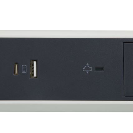 Legrand 049416 - Rallonge avec interrupteur 3Z Type E + USB-A + USB-C 1,5m