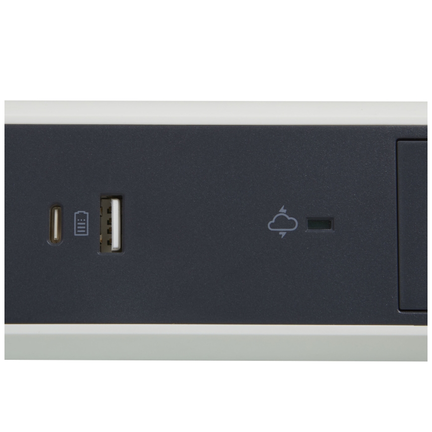 Legrand 049416 - Rallonge avec interrupteur 3Z Type E + USB-A + USB-C 1,5m