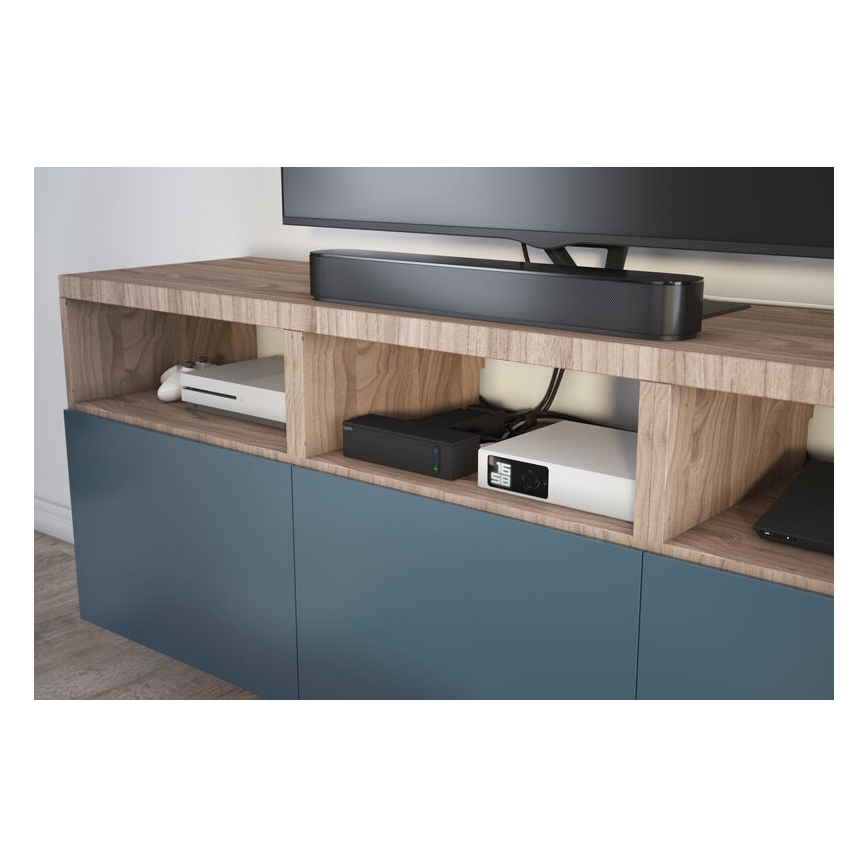 Legrand 049430 - Multimedia-HUB met schakelaar 4Z Type E + 4Z Type C 2m zwart