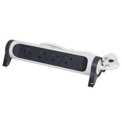 Legrand 049459 - Rallonge avec interrupteur 4Z Type E 3m