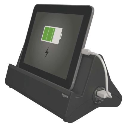 Legrand 050411 - Rallonge avec interrupteur et support de tablette 3Z Type E + 2 x USB-A 1,5m noir