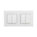 Legrand - 2x Dubbele serieschakelaar nr. 5 met afdekraam NILOE STEP wit