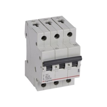 Legrand - 3-polige installatieautomaat RX3, 3P, B-karakteristiek, 25 A, 6000 A