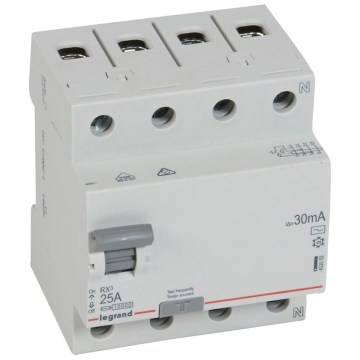 Legrand - 4-polige aardlekschakelaar RX3 4P 25 A 30 mA AC